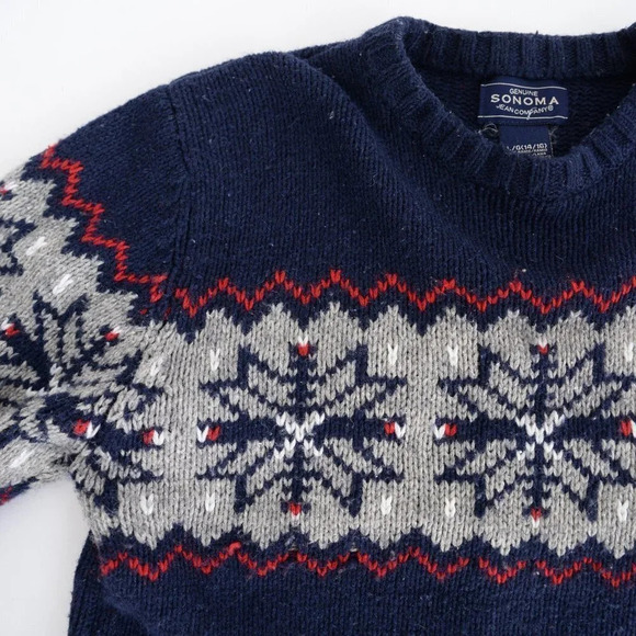 Vintage Sonoma Navy Knit Crewneck Sweater Size  Large - Picture 10 of 11